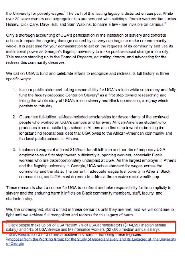 Letter for Racial Justice Demands to President Moorehead from Student Protestors
